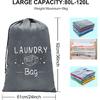 Sylfairy 2 Pack Extra Large Travel Laundry Bag, Dirty Clothes Organizer with Drawstring,Heavy Duty Travel Laundry Bags,Easy Fit a Laundry Hamper
