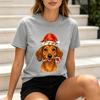Watercolor Christmas Dachshund Tee Unisex Santa Hat Candy Cane Dog Casual Short Sleeve T Shirt 100Cotton Tee Harajuku Y2k Top