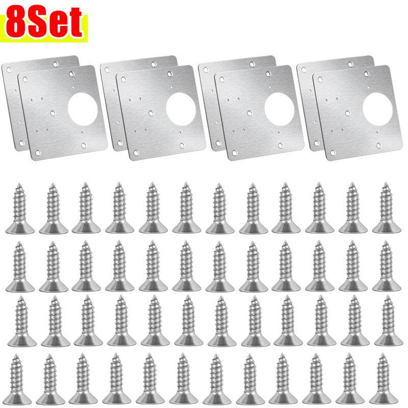 Kit plăci de reparare balamale pentru dulap Placă de montare pentru balamale pentru ușă dulap de bucătărie, cu găuri Suporturi de fixare plată Ustensile de uz casnic