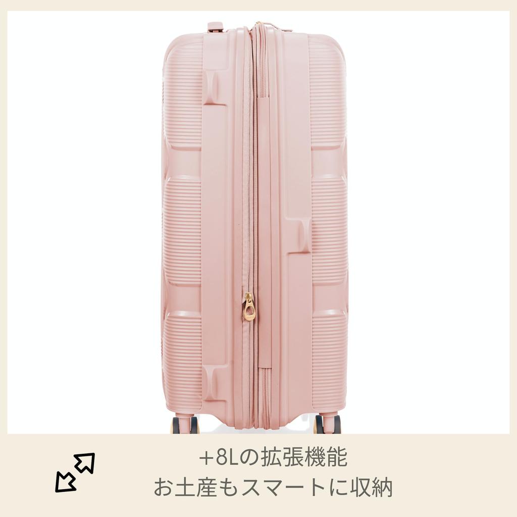 American Tourister Instagon Spinner 55/20 Expandable Suitcase, TSA Carry-on Approved, 35/42L, 55cm, 2.8kg, New Model - Peach Blossom
