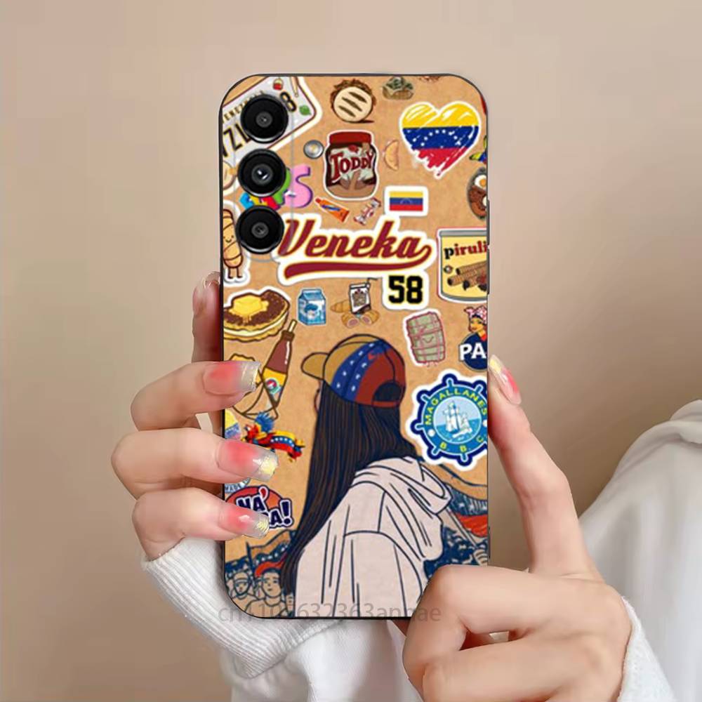 Aesthetic Art Venezuela Phone Case For Samsung S25,24,23,22,21,S20,Ultra,Plus,FE Black Soft Cover