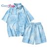 Men's Short-sleeved Shirt Sportswear Set Casual Versatile Beach Two-piece Suit