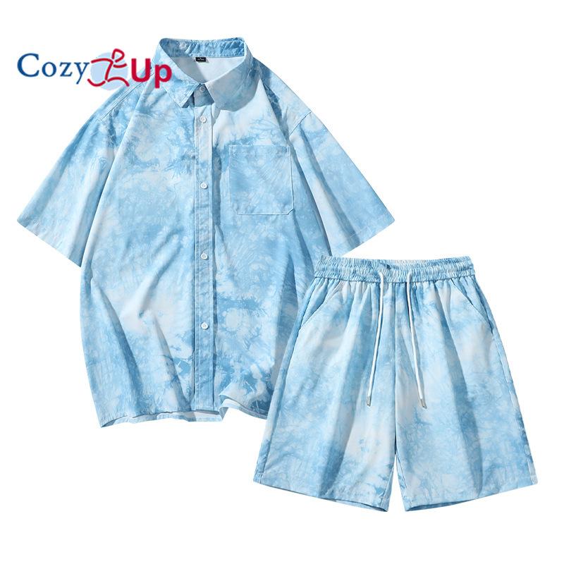 Men's Short-sleeved Shirt Sportswear Set Casual Versatile Beach Two-piece Suit