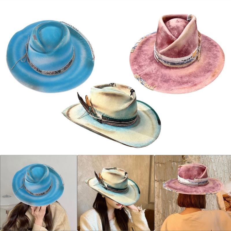 Wool Hat for Musical Festival Adult Winter Autumn Warm Hat Unisex Headwear Stage Show Roleplaying Props Hat Headwear