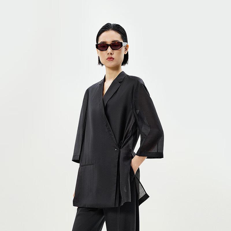 LESS 2025 Summer Lapel Loose Straight Blazer