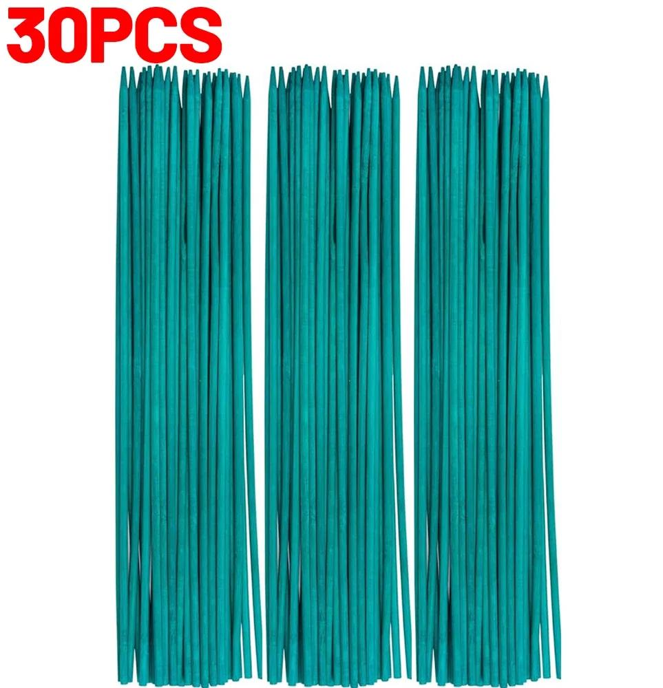 100/20x Plant Stakes Garden Green Single Stem Plant Support Stakes Sticks for Indoor Outdoor Vine Climbing Bracket Gardening