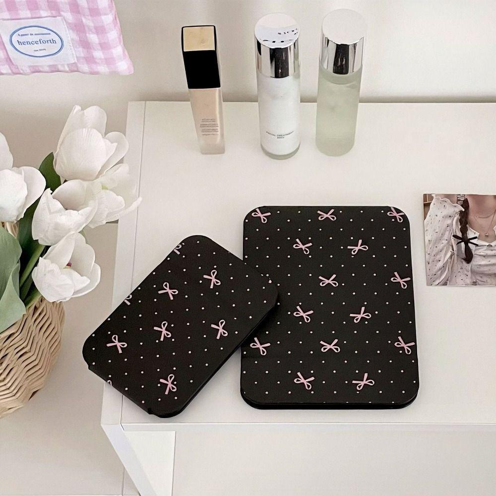 Compact Cosmetic Mirror Desktop Stand Mirror Pu Leather Pocket Make-up Mirror Vanity Mirror  Unisex