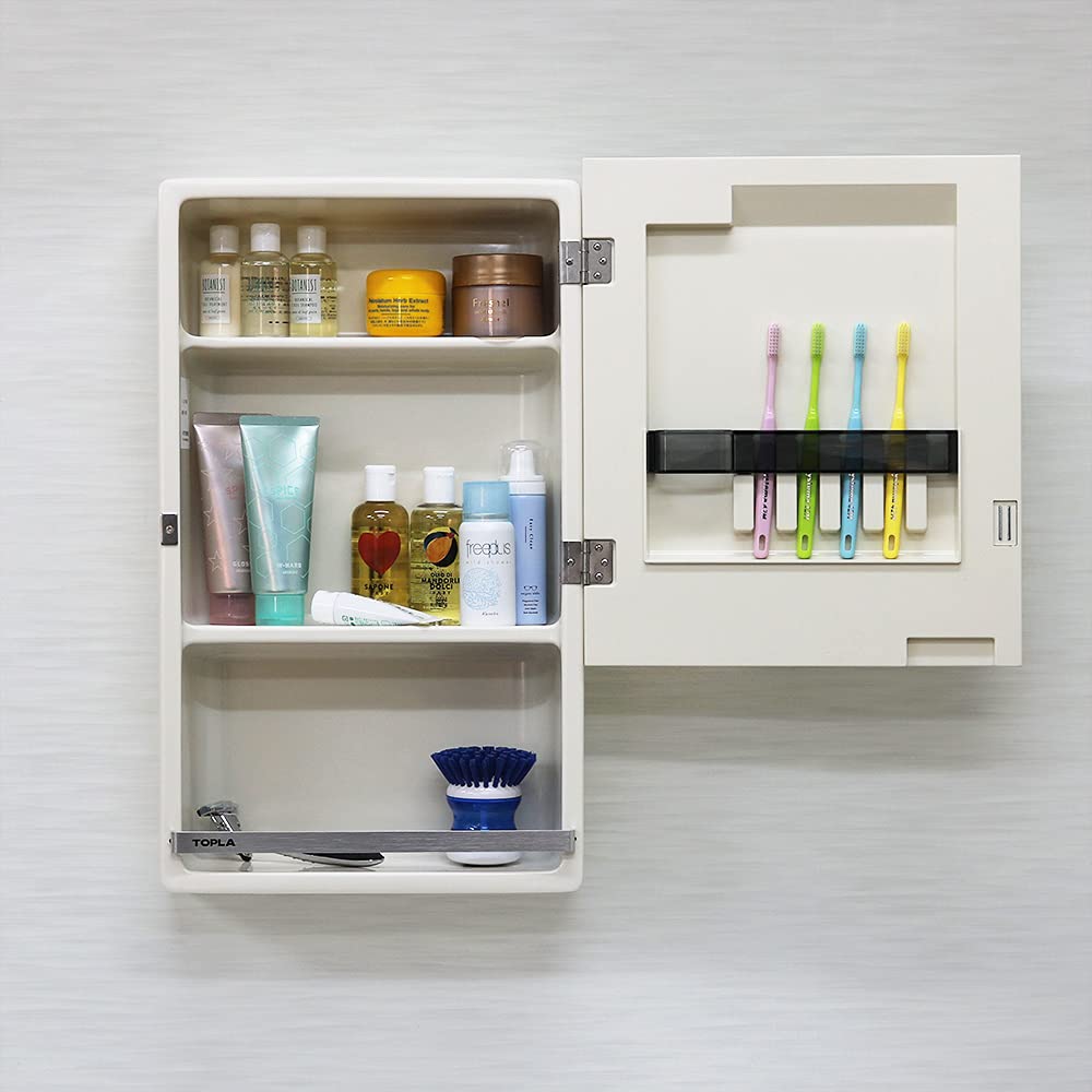 Topre Mirror Cabinet 51cm H x W x Ivory TW-T350N Storage, 30.5cm 13.3cm D,