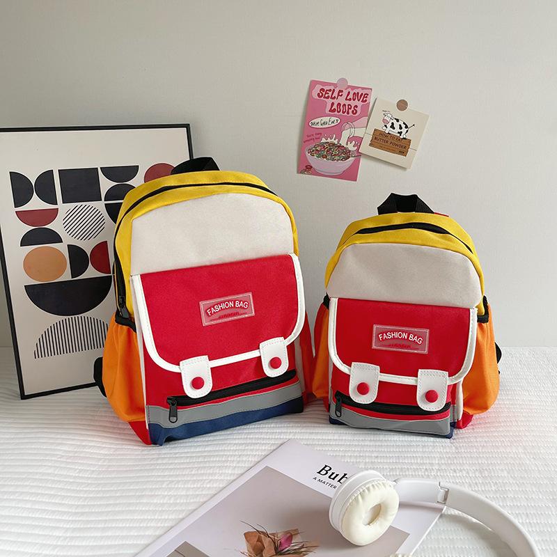 

Детский рюкзак ультралегкий модный контрастных цветов Рюкзак для начальной школы Мальчики и девочки Детсадовский детский ранец модный Small красный