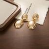 Metal Wind Retro Earrings Smooth Oval Water Drop Light Luxury Earrings Classic Fashion Temperament Earrings