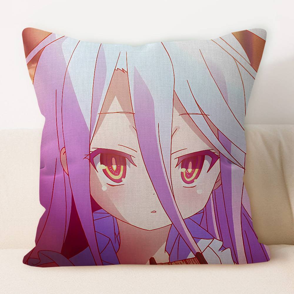 NO G-GAME NO LIFE Shiro Pillow Gifts Home Office Furnishings Bedroom Sofa Car Cushion Cover Case 45x45cm