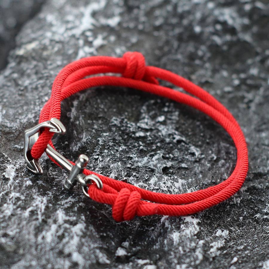 Marine Style Men Anchor Bracelet Handmade  Adjustable Nautical Wrap Braslet Unfading 3mm Thin String Braclet Homme Pulseria