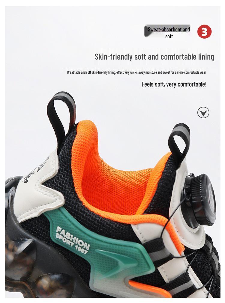 Trendige Mesh-Sportschuhe für Jungen Frühling/Sommer 2026 mit Drehknopf