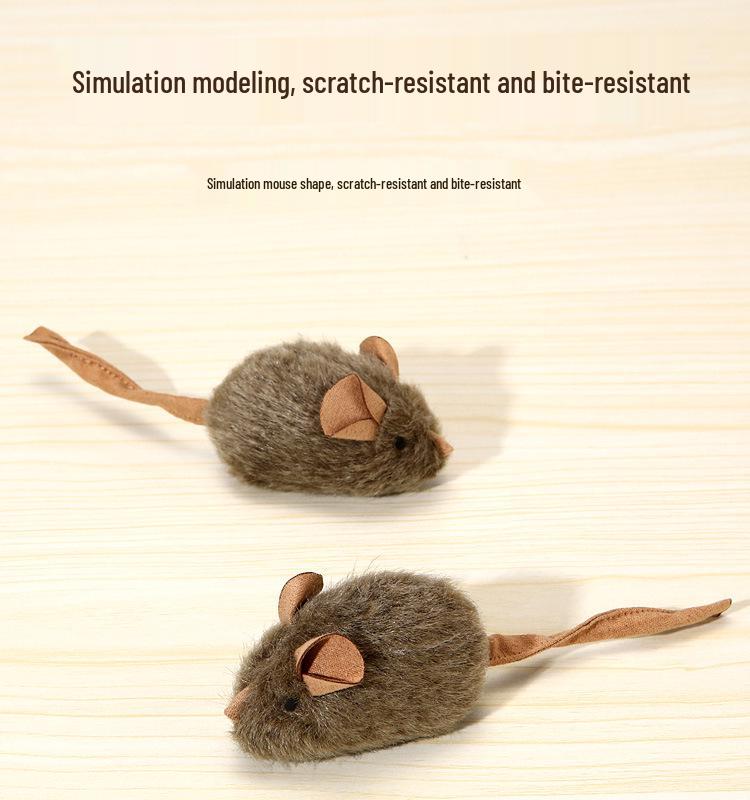 Electric Squeaking Plush Mouse Cat Toy - Scratch & Bite-Resistant Teasing Toy for Self-Play