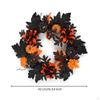 Halloween Wreath Black and Orange Pumpkin Artificial Leaves Twocolor