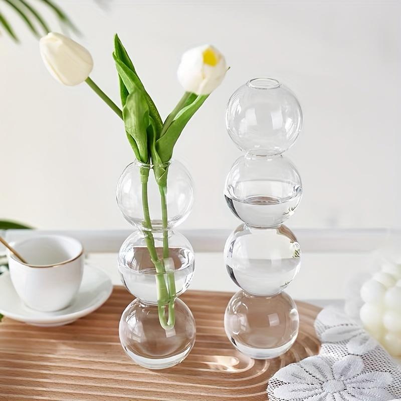 Clear Glass Bubble Hydroponic Vase Cute Style Unique Floral Vase Creative Globose Vase For Wedding Table Centerpieces Home Decor