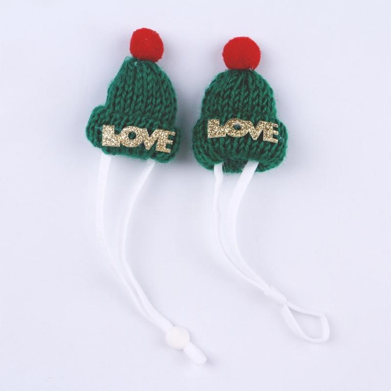 Crocheted Santa Headwear Hat for Christmas New Year Gift Handwoven Supplies Costume Santa Hat Props Headpiece