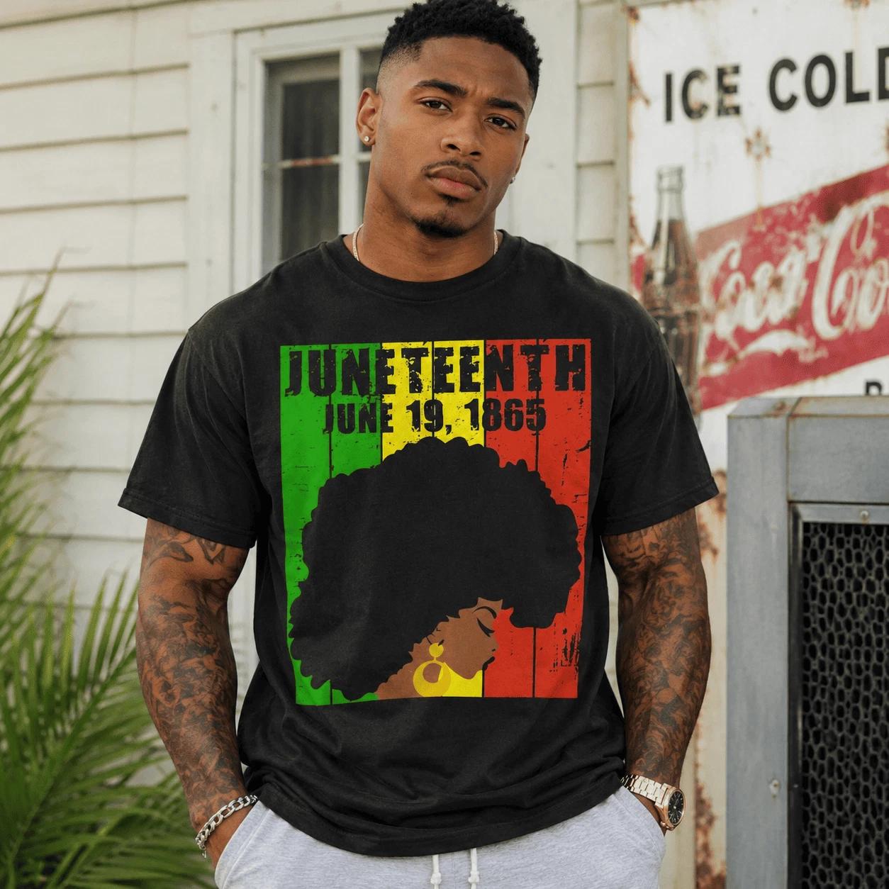 Juneteenth Afro Natural Hair Woman 1865 Freedom Pride Men s T-Shirt XL