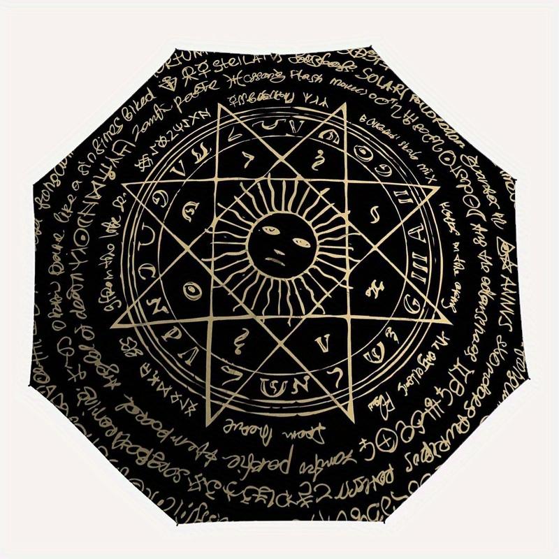Enchanted Pentagram Protection Amulet: Ancient Symbol for Luck & MagicUmbrella, Portable 3-Fold Compact Umbrella for Men & Women Gift