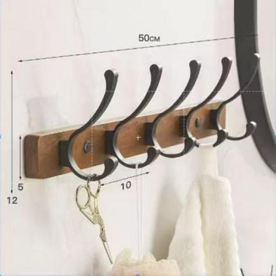 Walnut Punch-Free Luxury Towel Rack: Wall-Mounted Bathroom and Hotel Shelf