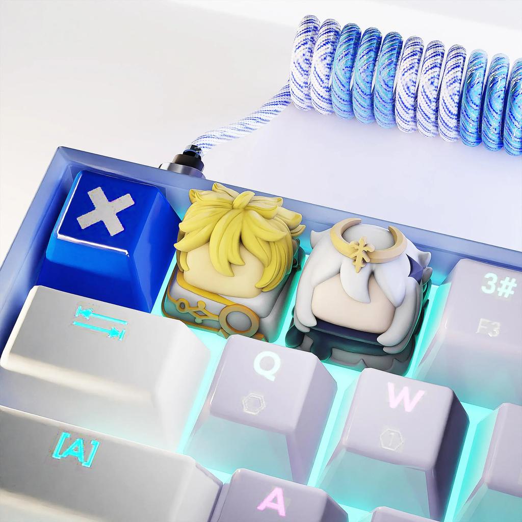 Genshin Impact Artisan Keycap Resin Custom Personalized Keyboard Cap Cute Anime KeyCap for Mechanical Keyboard Accessories Gifts