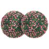 Set of Two Artificial Boxwood Balls Plants - Pink