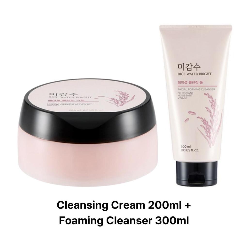 [THEFACESHOP] Rice Water Bright Cleansing Cream 200ml & Foam 300ml Set