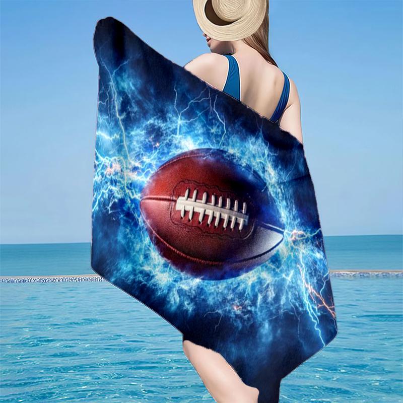 

Flaming Football In Action Beach Towel, Super Soft Microfiber, Gift for Her/Him, Birthday, for Pool, Beach, Travel, Home Decor Fan gifts 70cmx140cm(27x55inch)