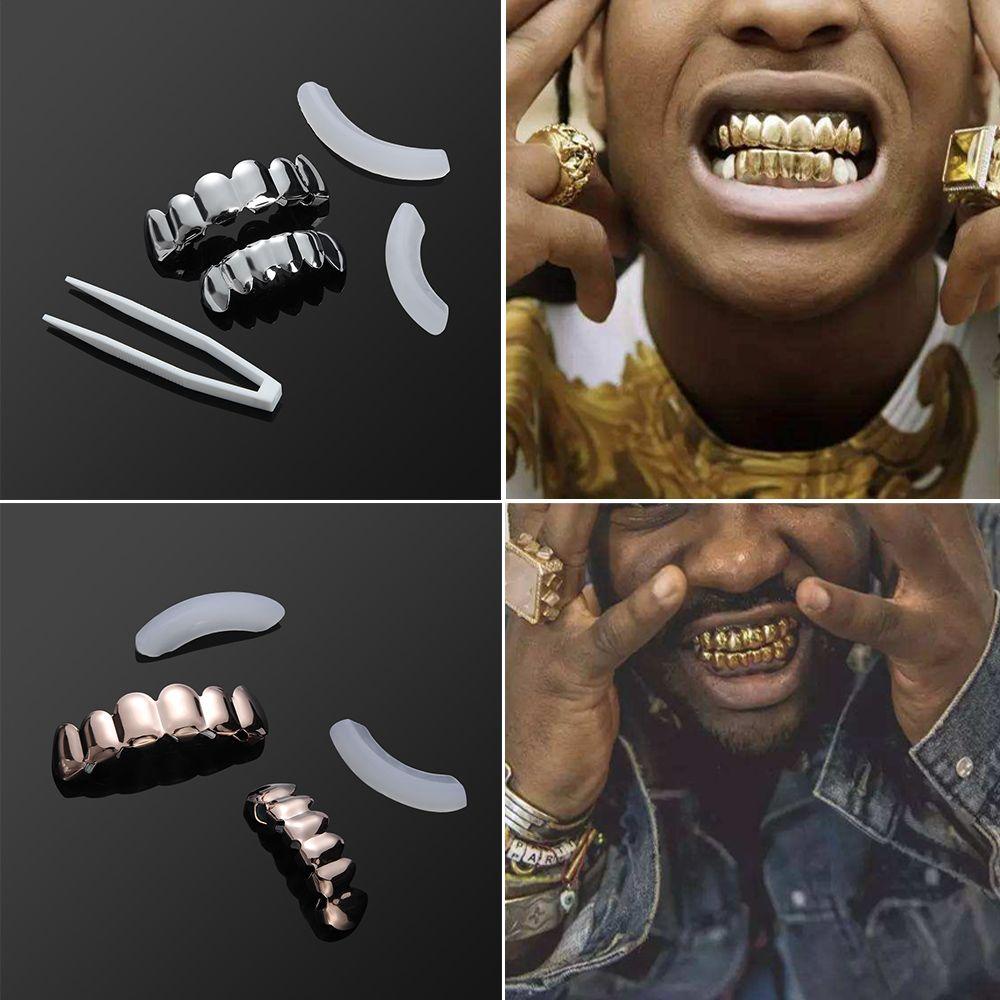 Cheap Fashion Hip Hop Body Jewelry Vampire Fang Top & Bottom Grillz