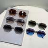 Rimless Polygon Sunglasses Men  Fashion Vintage Casual Shades Women Ins Trendy Luxury Brand Design Decor Sun Glasses
