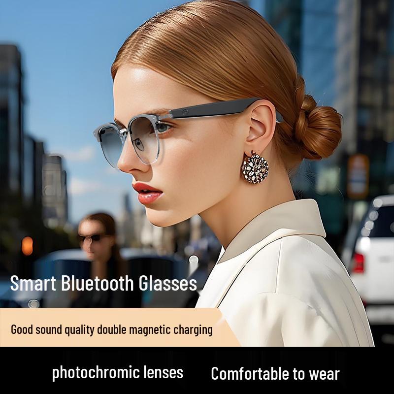 AI Translation GS16 Smart Bluetooth Sunglasses – Metal Frame, Lightweight, Light-Blocking, Cross-Border Style