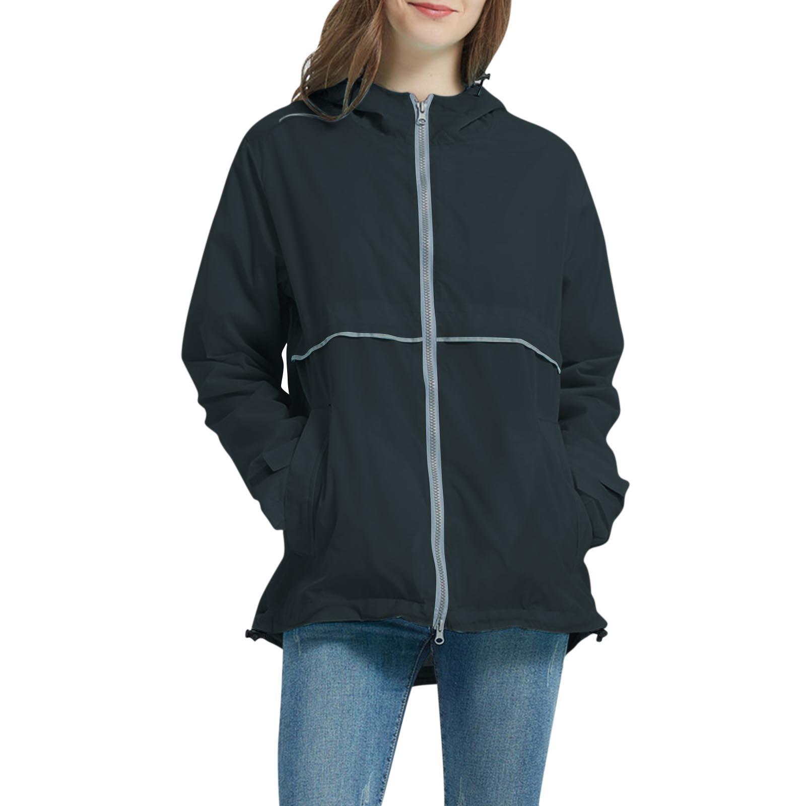 

Женские легкие водонепроницаемые куртки-дождевики, упаковываемые ветровки с капюшоном для активного отдыха M чёрный