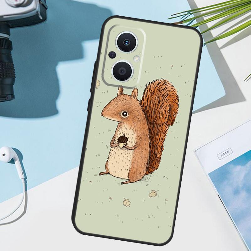 Cartoon Squirrel Cover For OPPO Reno 13 F 10 11 12 14 Pro 11F 12F 14F 7 8 Lite OPPO Find X9 X8 X5 X6 Pro Case