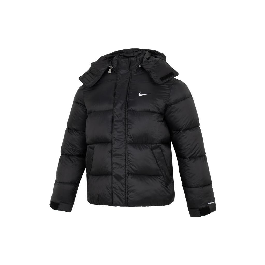 Nike Puffer Jackets Men's Black Hooded Thickened Padded Puffer Jacket DQ4921-010