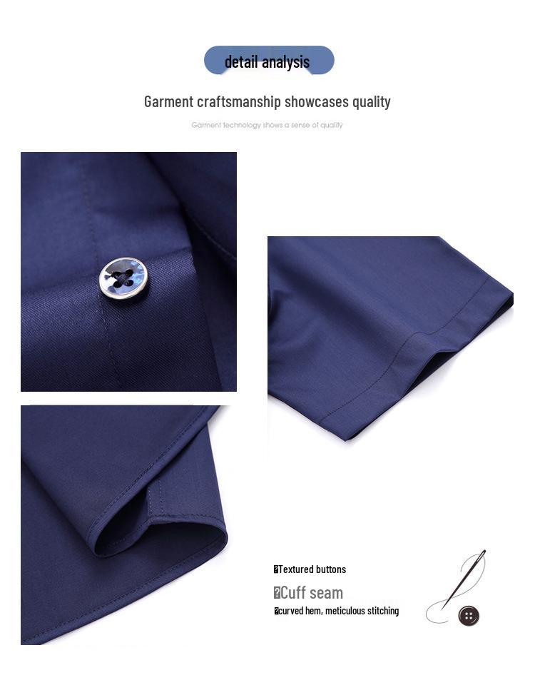 Men's New Arrival Iron-Free White Bamboo Shirt - Short Sleeve, Business Casual