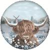 1pc Cute Highland Cow Spare Tire Cover - Durable Polyester Fit For SUV, Truck, Trailer, Camping Car - Adorable Scottish Cow Desi