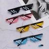 1pc Personalized Mosaic Pixel Party Glasses 2D Anime Funny Design Durable Plastic Photo Props Playful Celebratory Accessories