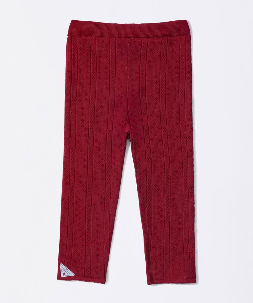 SCULPTOR Eyelet Knit Capri Pants Red