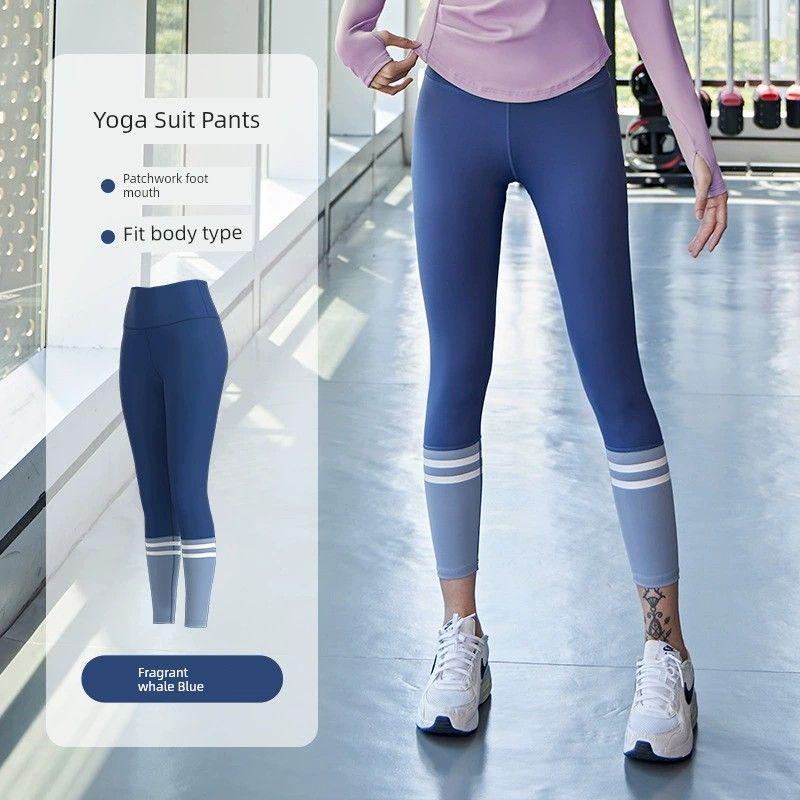

Pilates Yoga Clothes for Women 2025 New Arrival Running with Chest Pad Professional Quick-Drying Sports Long-Sleeved Top Fitness Suit Fragrant whale blue pants M