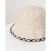 Daks Ivory Check Cotton Linen Blend Bucket Hat Dbhe2e123