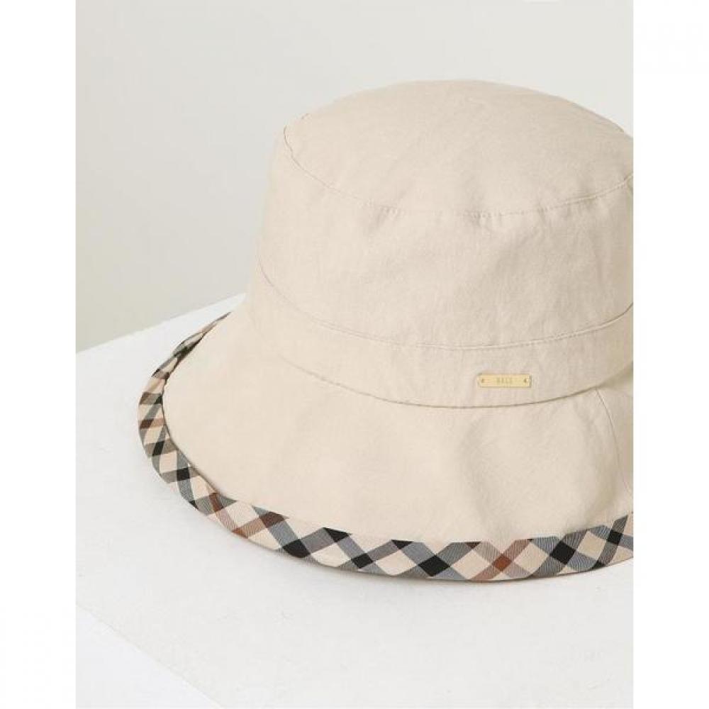 Daks Ivory Check Cotton Linen Blend Bucket Hat Dbhe2e123