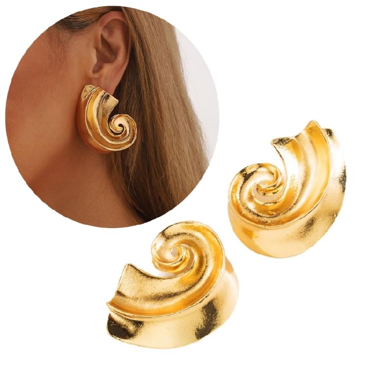 Spirals Ear Studs Irregular Shape Statement Earrings Eye Catching Ear Accessories