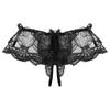 Men's Mesh Sheer Lace Skirted G-String Thong Sissy T-Back Briefs Bowknot Underwear