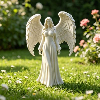 Ornament Fetiță Înger Imprimat 3D Statuie Fetiță cu Aripi Albe Sculptură Ornament Decorativ pentru Casă Birou Sufragerie Desktop