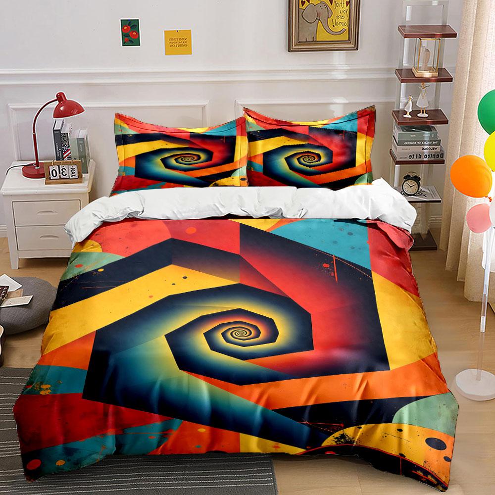 Spiral with geometric patterns. Bedding sets Duvet cover sets Duvet covers Pillowcases(1 * Duvet Cover 2 * Pillowcases without duvet insert)
