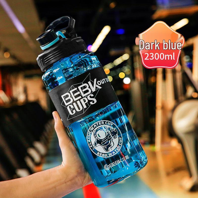

Extra Large Straw Water Bottle - Drop-Resistant, Portable for Women & Men, Ideal for Outdoor Sports & Fitness. Gentleman Black