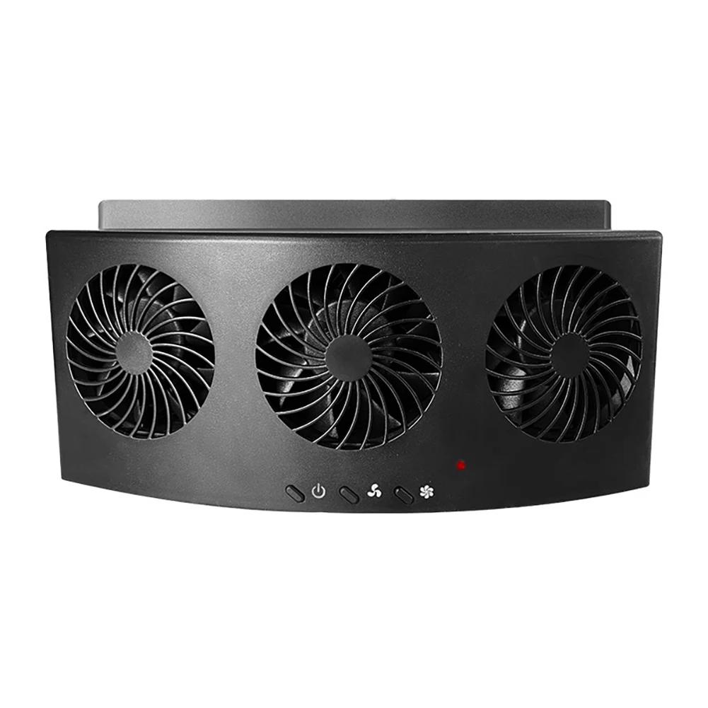 Auto Cooling Fan 3 Heads 2 Speed Suction Interior Cooler Car Exhaust Fan Solar Charging Auto Ventilation Fan for Vehicle Truck