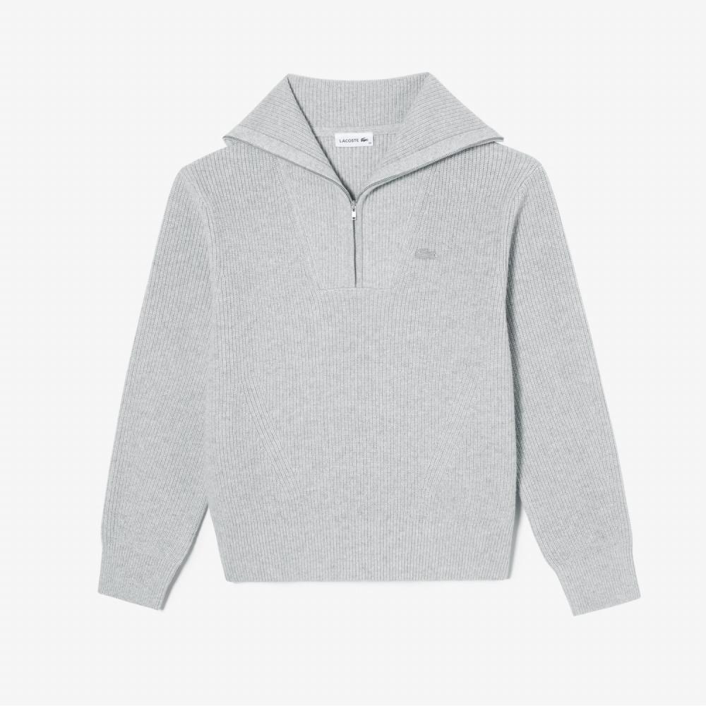 

LACOSTE Женский свитер на молнии до половины [угольно-серый]