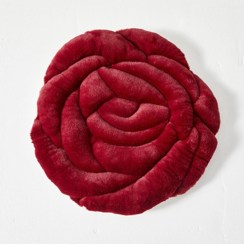 Winter Fluffy Rose Quilted Chair Cushion Thickened Office Home Dining Seat Pad Tatami Floor Mat