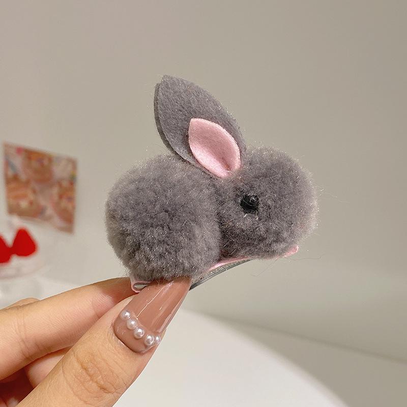 Autumn & Winter Plush 3D Bunny Hair Clip - Gentle on Hair for Women, Children & Babies